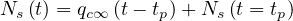 Ns (t) = qc∞ (t- tp)+ Ns (t = tp)
