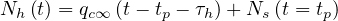 Nh (t) = qc∞ (t- tp - τh)+ Ns (t = tp)
