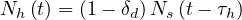 Nh (t) = (1- δd)Ns(t- τh)
